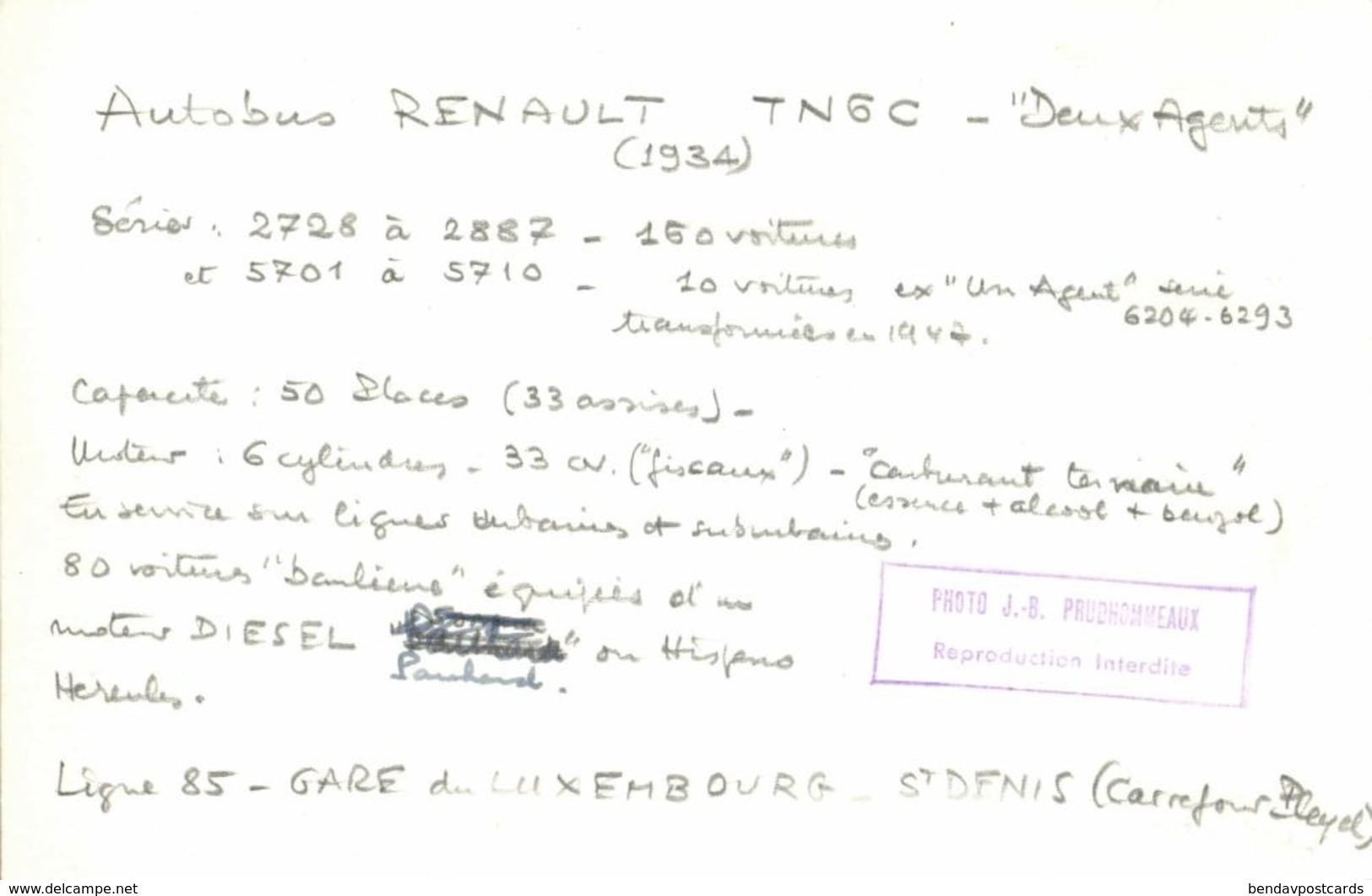 France, PARIS, Renault Autobus TNGC Line 85 Gare Du Luxembourg - St. Denis - Other & Unclassified