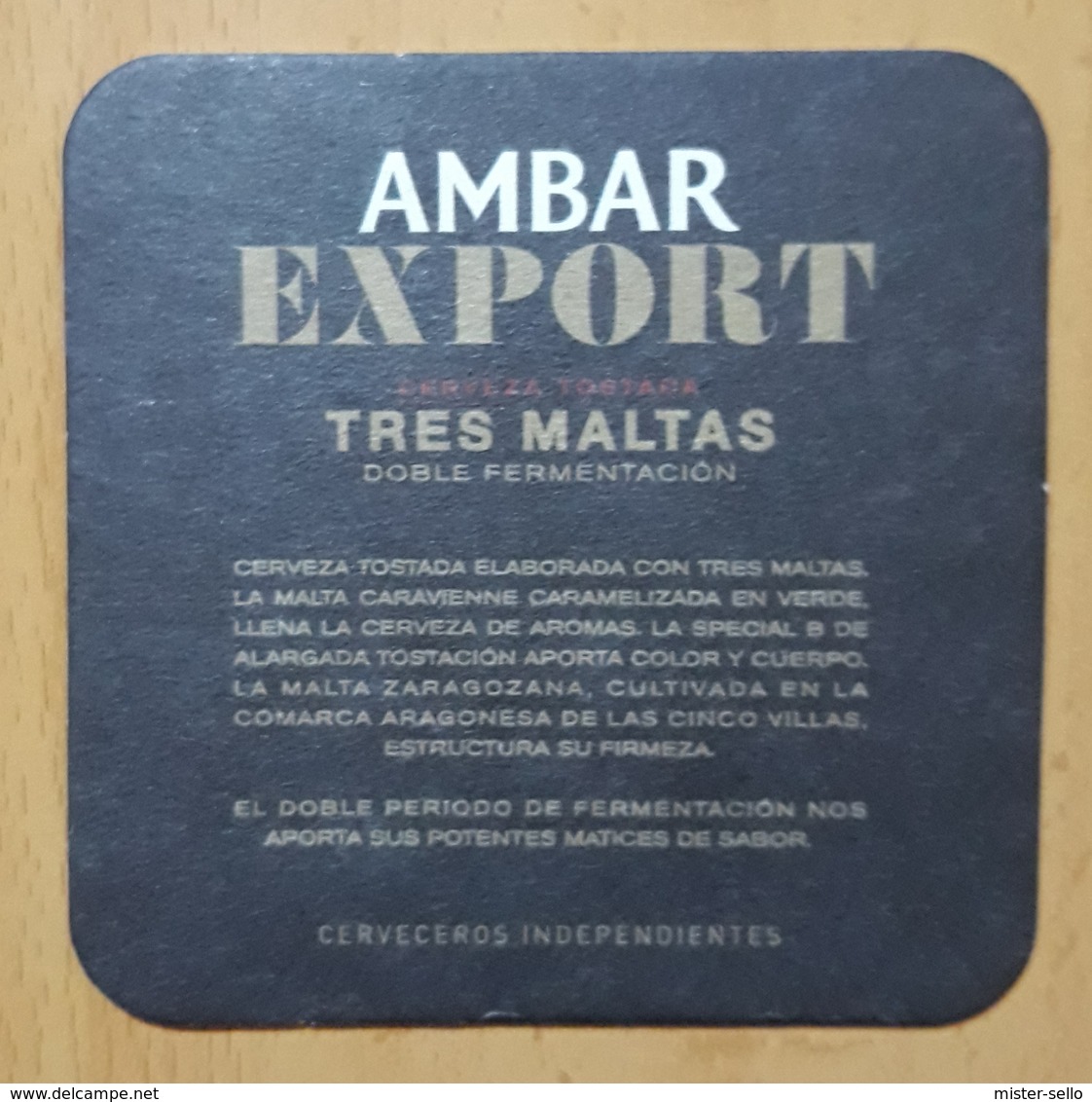 POSAVASOS CERVEZA AMBAR EXPORT TRES MALTAS. - Beer Mats