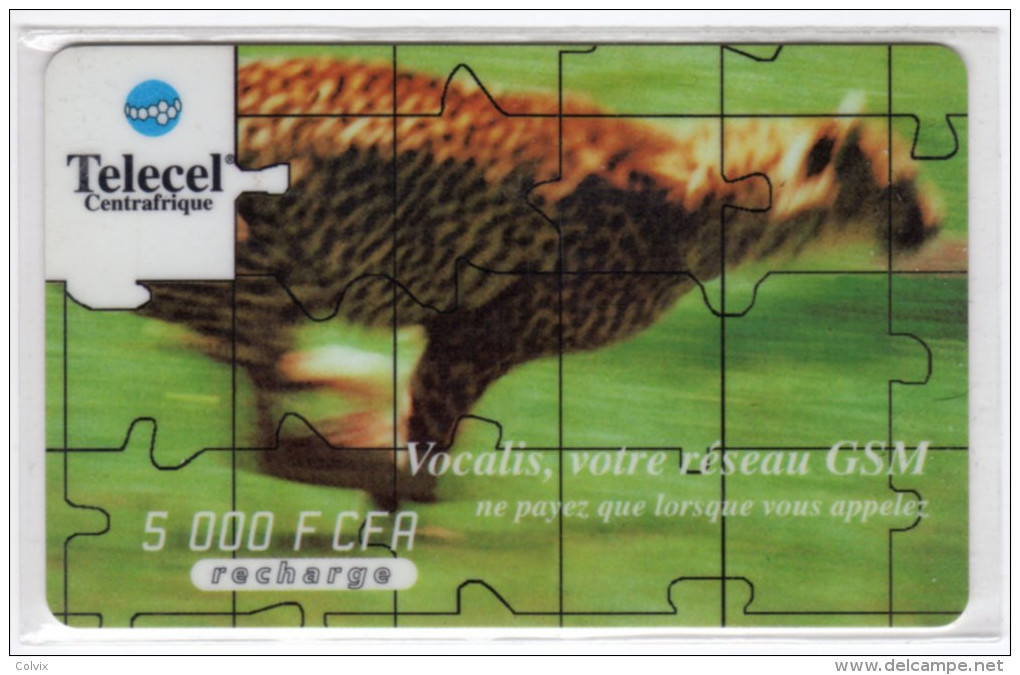 CENTRAFRIQUE RECHARGE TELECEL  GUEPARD  5 000 FCFA - Centrafricaine (République)
