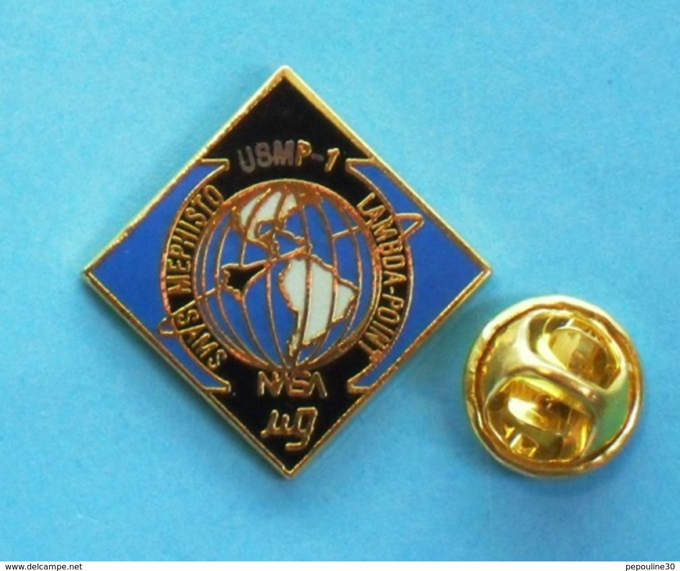 1 PIN'S //   ** NASA / USMP-1 / LAMDA-POINT / MEPHISTO SAMS ** - Espace