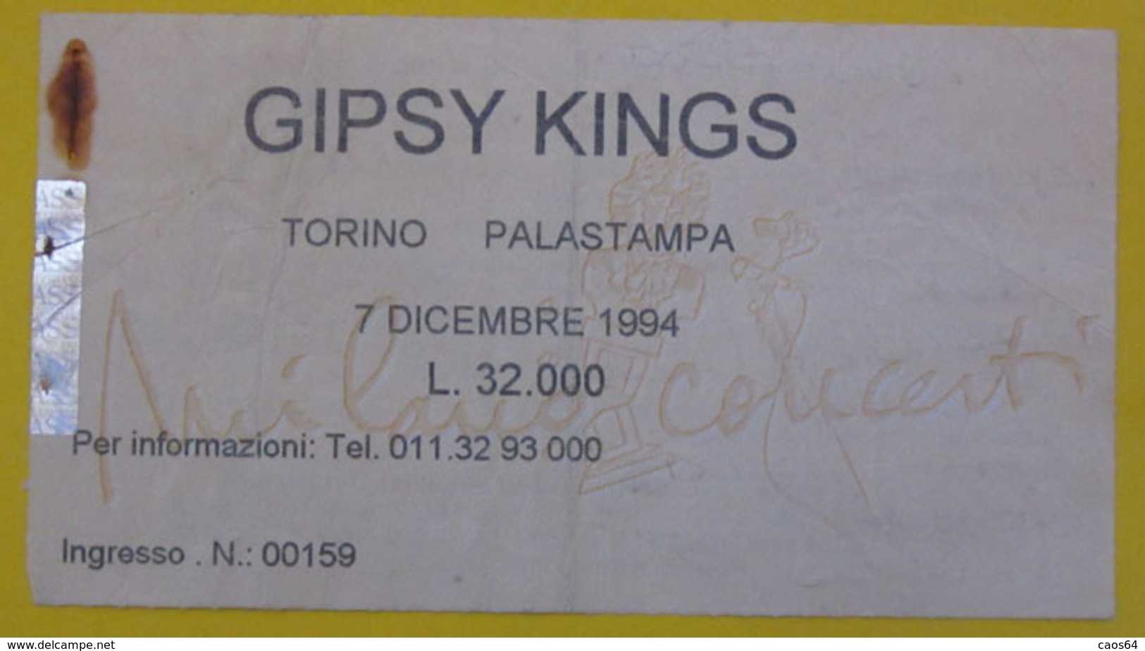 Gipsy Kings Biglietto Concerto 1994 Torino Palastampa - Tickets De Concerts