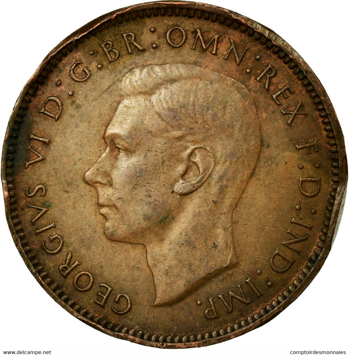 Monnaie, Grande-Bretagne, George VI, Farthing, 1943, TB+, Bronze, KM:843 - 2 Pence & 2 New Pence