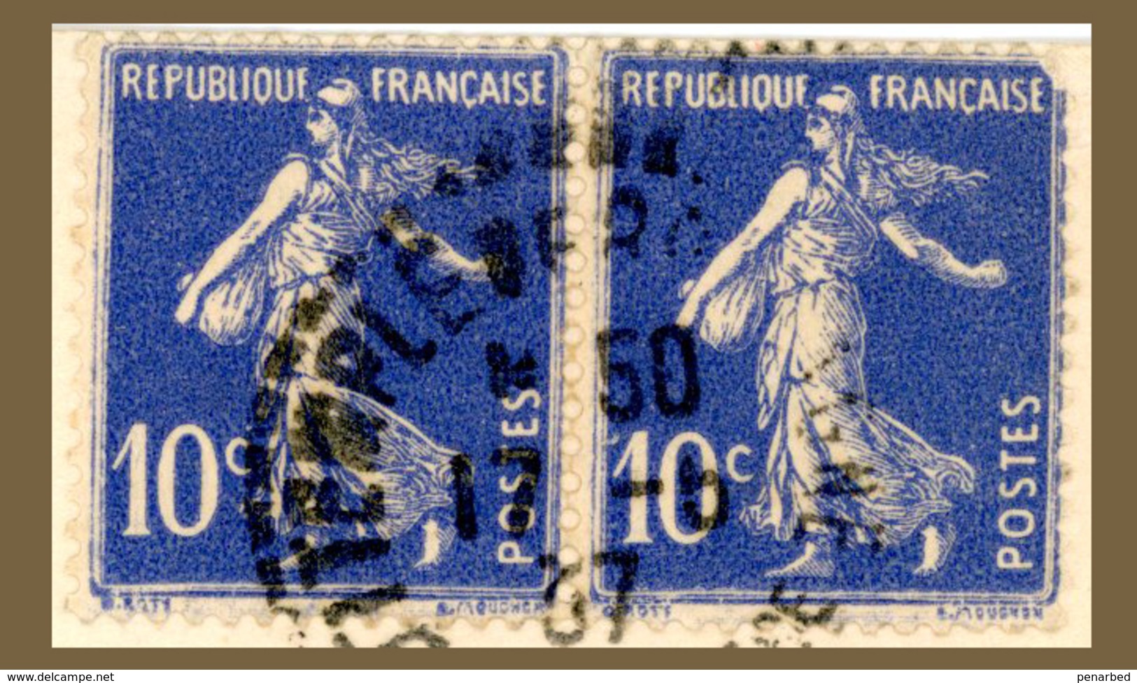 8 cartes postales affranchies par timbres de roulette semeuse