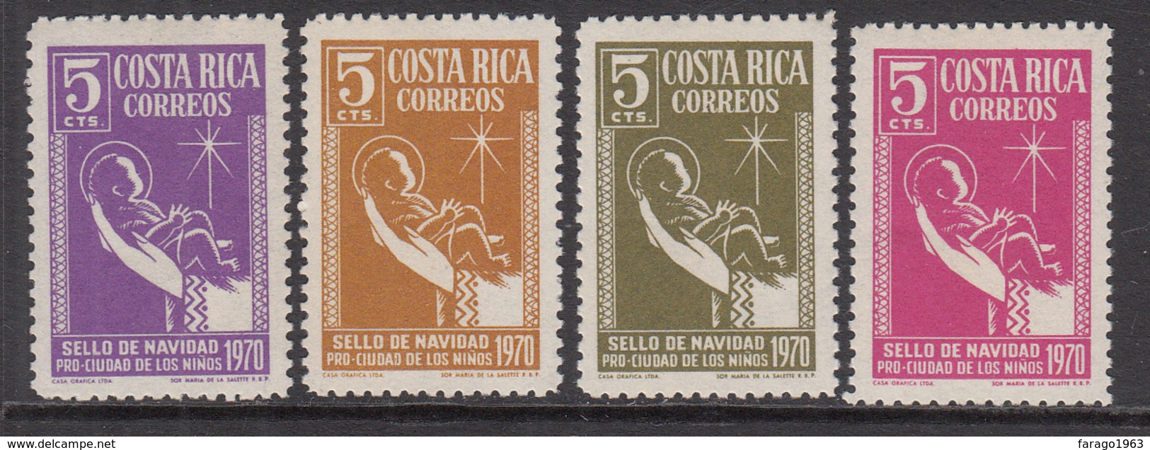 1970 Costa Rica Christmas Noel Navidad  Complete Set Of 4 MNH - Costa Rica