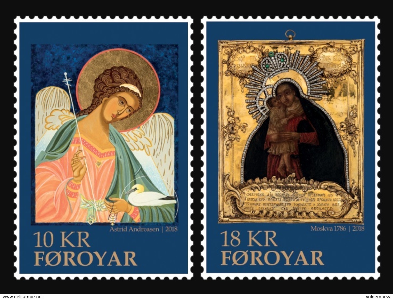 Faroe Islands 2018 Mih. 939/40 Christmas. Icons Of Faroe Islands And Russia MNH ** - Isole Faroer