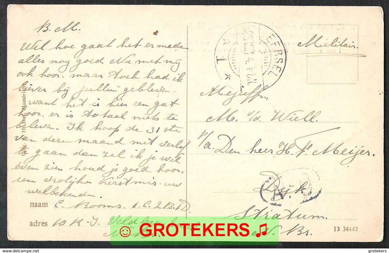 LUIJKSGESTEL RK. Kerk Met Pastorie 1914 Militaire Portvrijdom Mobilisatie Stempel EERSEL  LBMN !!  Lees ! - Andere & Zonder Classificatie