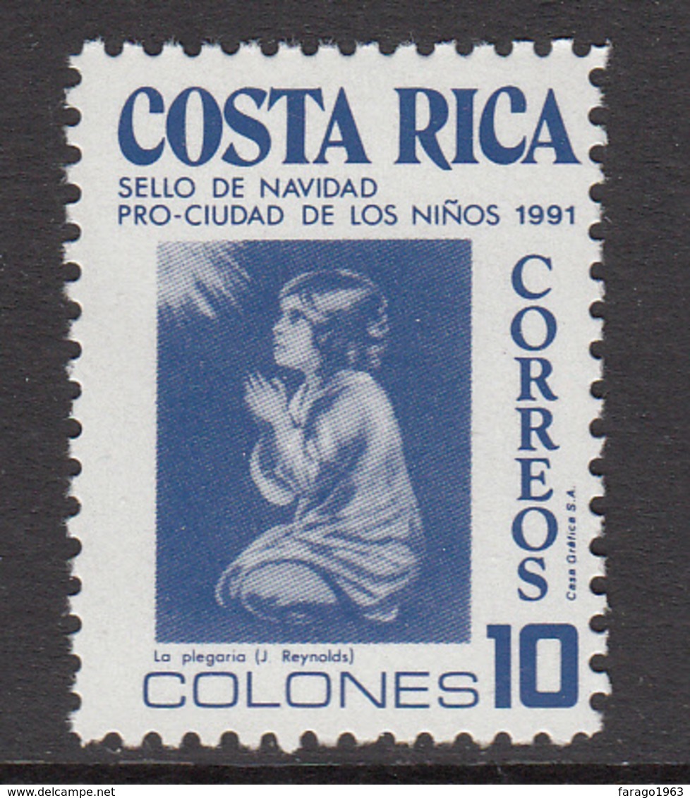 1991 Costa Rica Praying Child Complete Set Of 1 MNH - Costa Rica