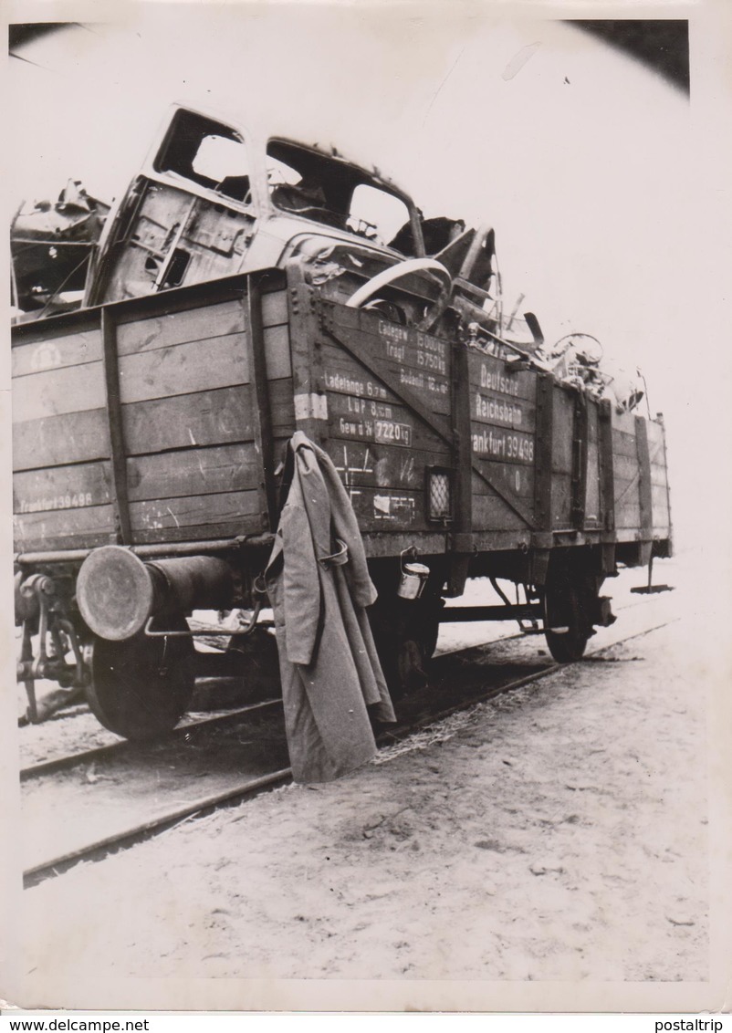 EISENBAHN FUHR SCHIFFAHRT AUF DER BERESINA  FOTO DE PRESSE WW2 WWII WORLD WAR 2 WELTKRIEG Aleman Deutchland - Trains