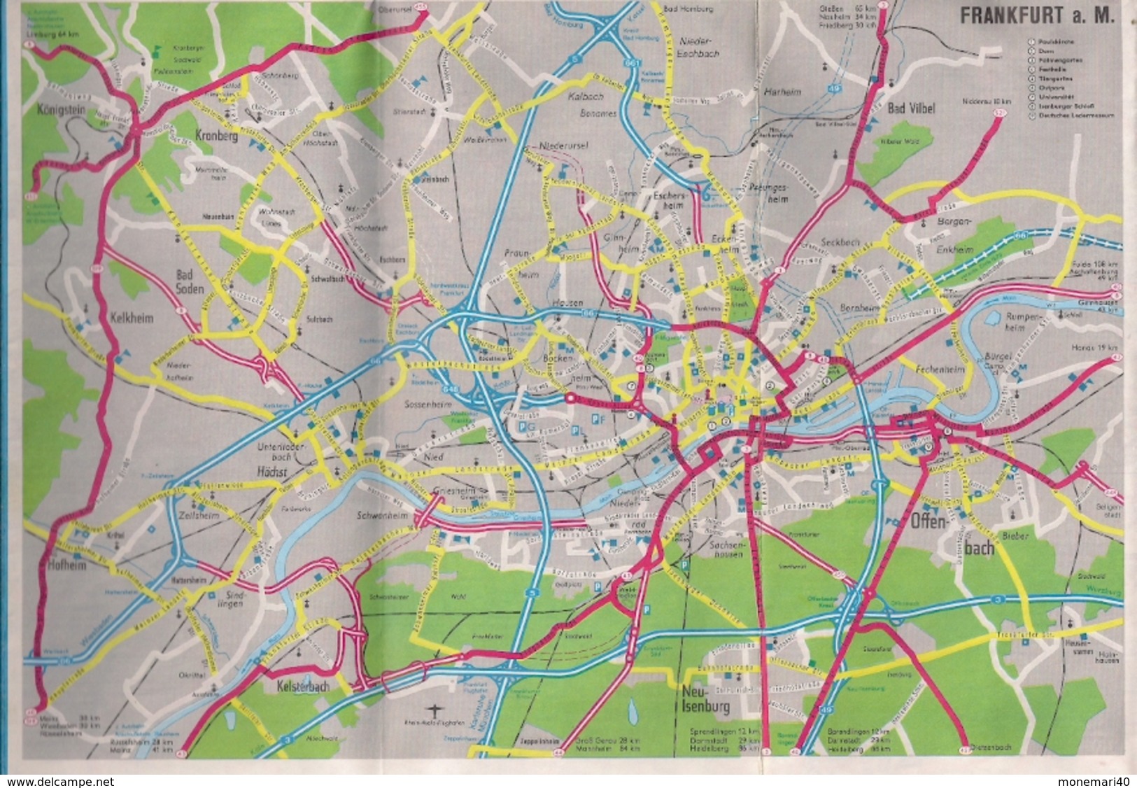 ALLEMAGNE CARTE ROUTIÈRE  N° 4 - ARAL et PLANS DE VILLE avec TRANSPORTS EN COMMUN.