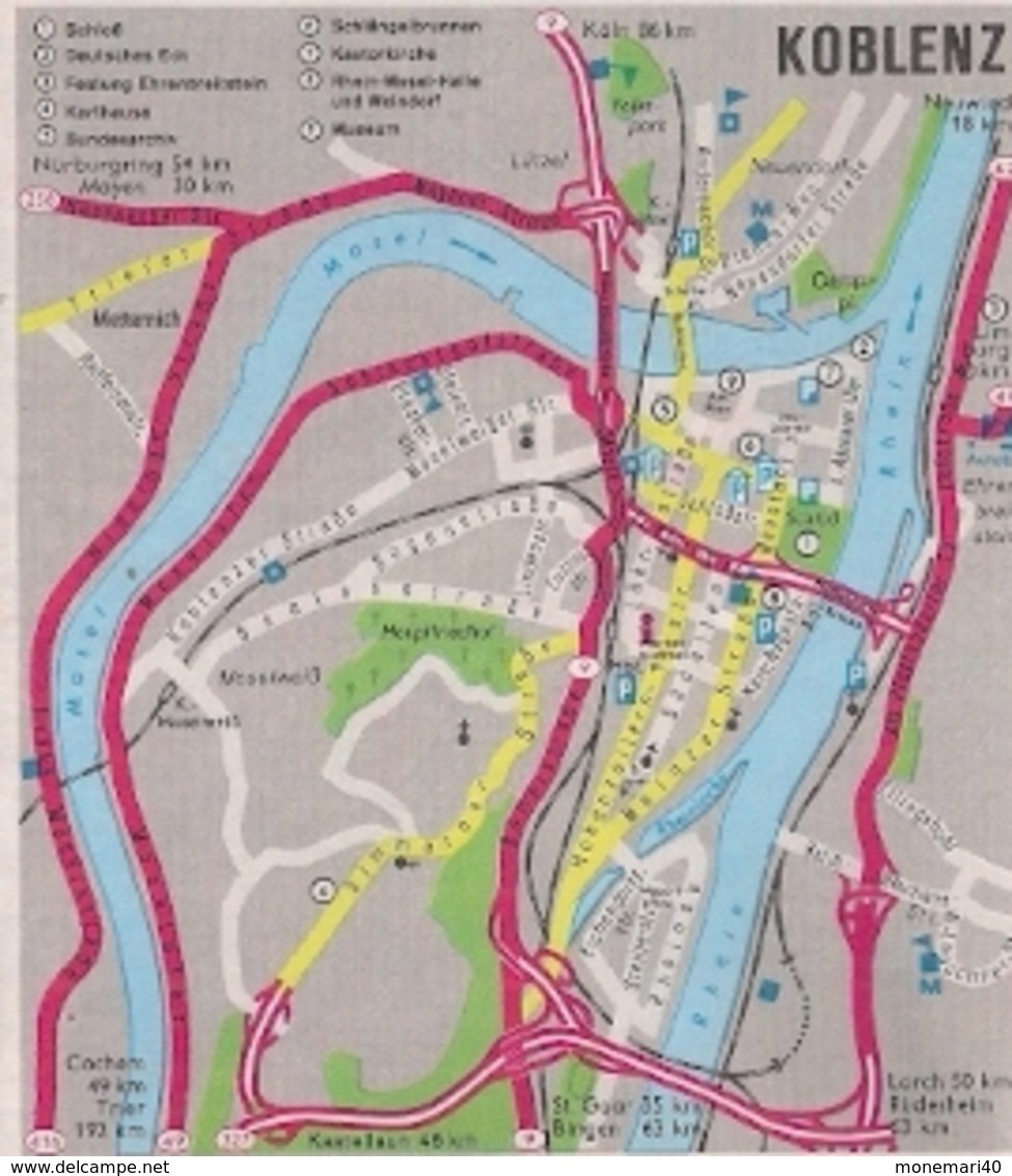 ALLEMAGNE CARTE ROUTIÈRE  N° 4 - ARAL et PLANS DE VILLE avec TRANSPORTS EN COMMUN.