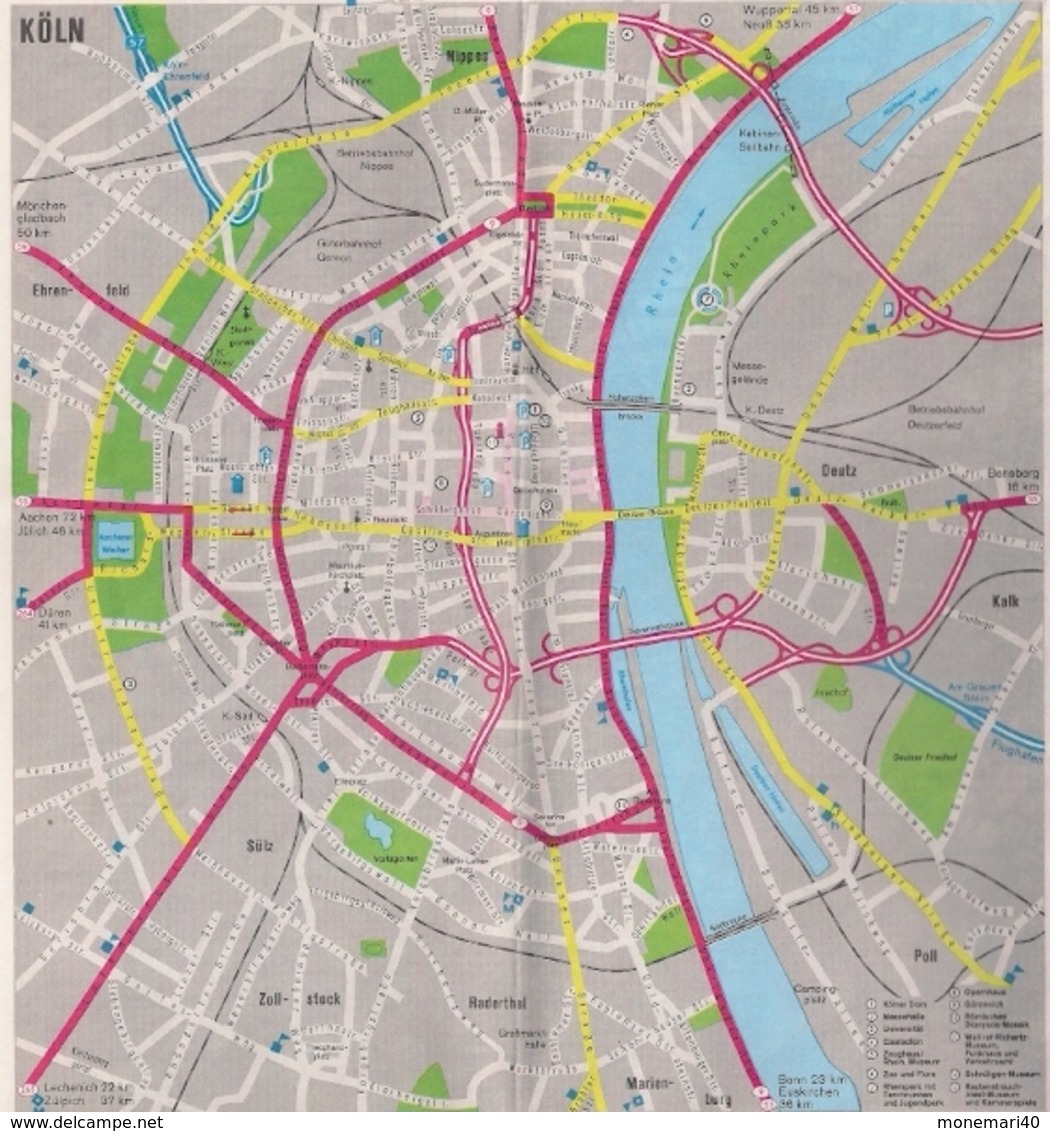 ALLEMAGNE CARTE ROUTIÈRE  N° 4 - ARAL et PLANS DE VILLE avec TRANSPORTS EN COMMUN.