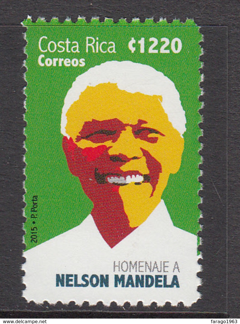 2015 Costa Rica Mandela Peace Nobel Prize  Complete Set Of 1   MNH - Costa Rica