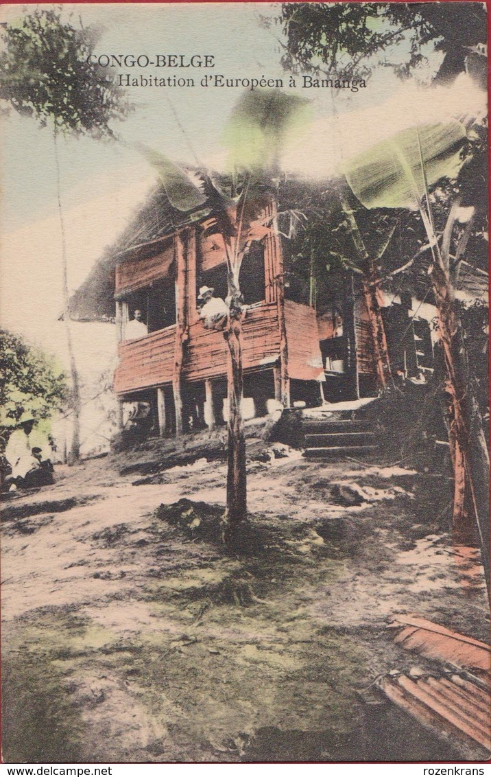 Belgisch Congo Belge Habitation D' Europeen A Bamanga Colonial House Koloniale Woning Animee Afrique  Chromatografie - Congo Belge