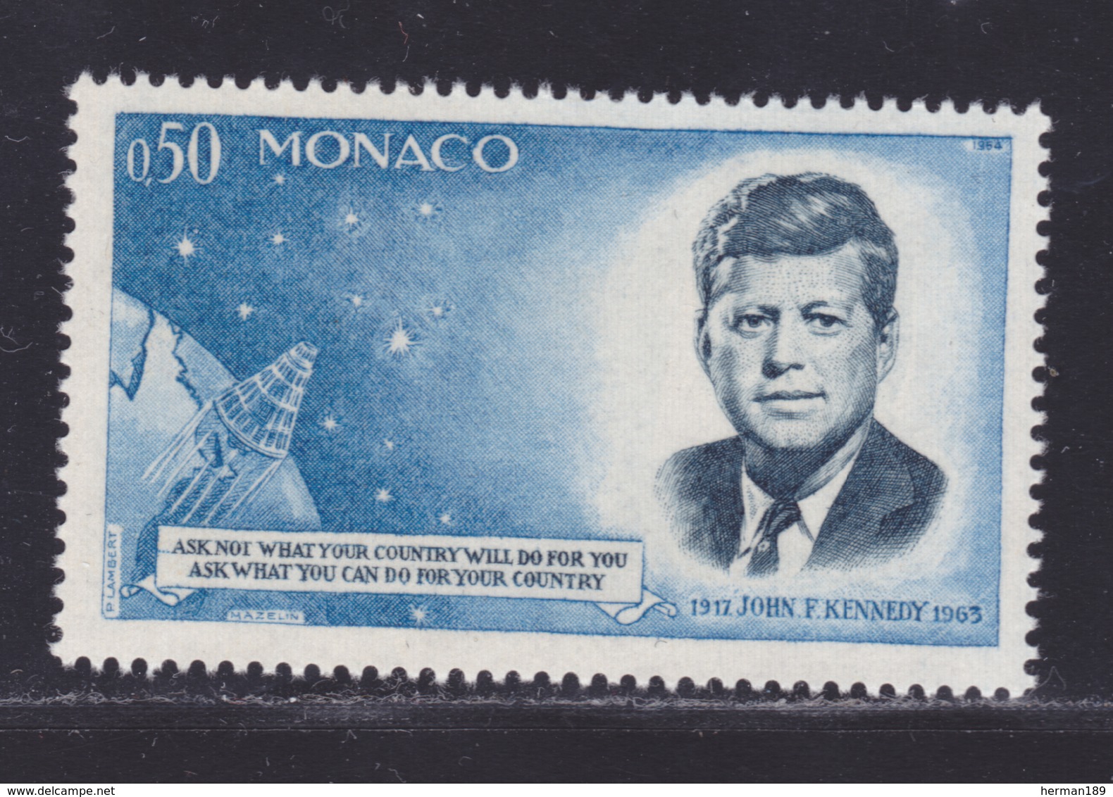 MONACO N°  658 ** MNH Neuf Sans Charnière, TB  (D8276) Cosmos, Capsule Mercury, John F.Kennedy -1964 - Neufs