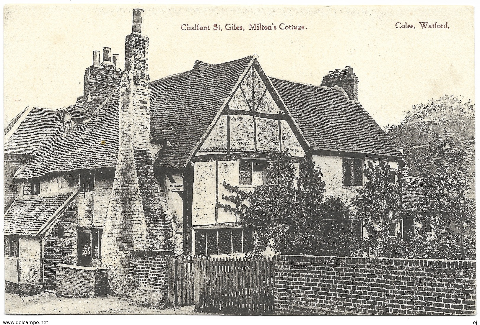 Chalfont St Giles, Milton's Cottage Unused C1910 - Coles - Buckinghamshire