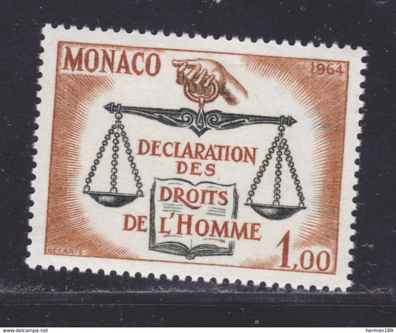 MONACO N°  661 ** MNH Neuf Sans Charnière, TB  (D8279) Droits De L'homme -1964 - Neufs