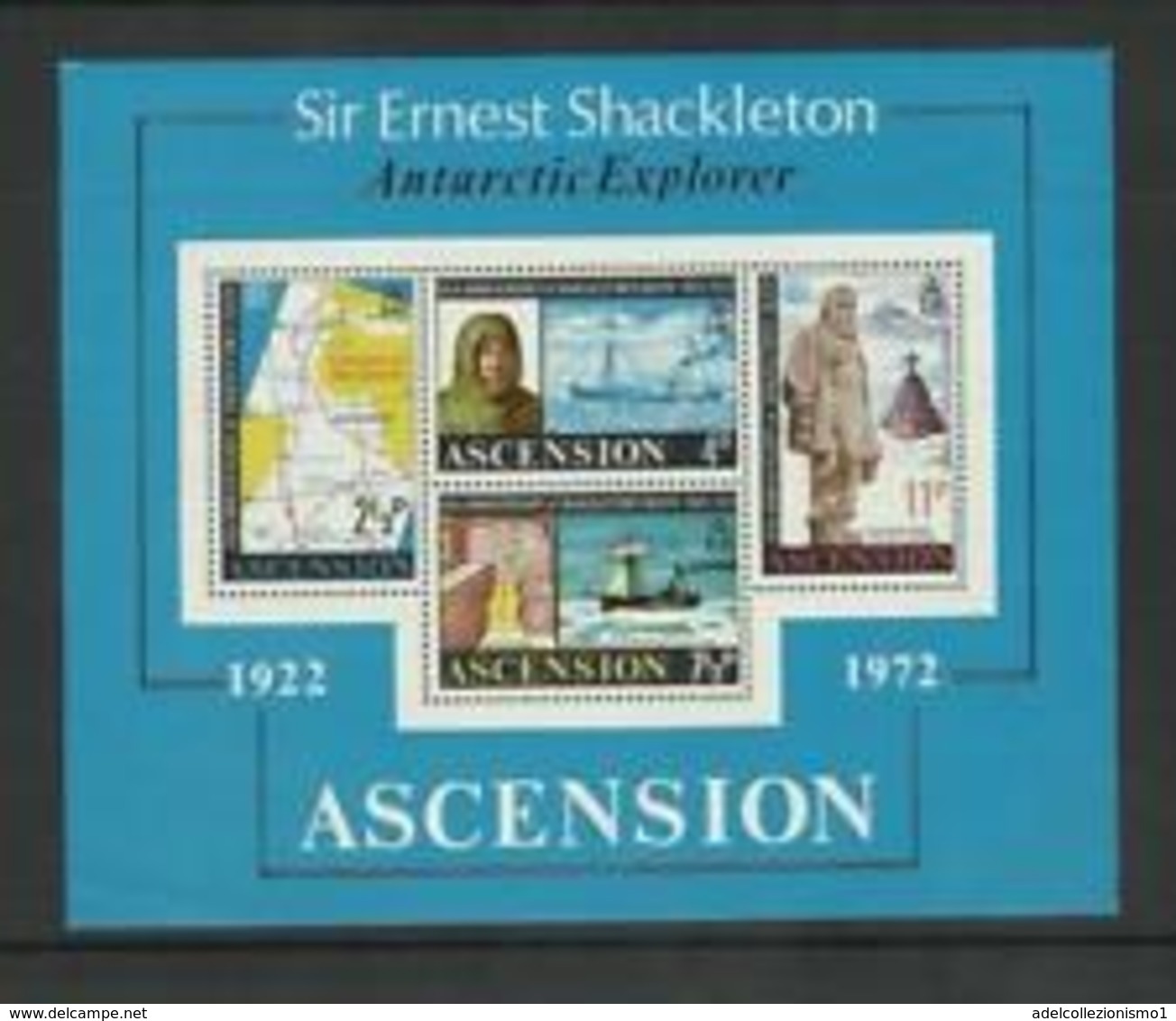 90539) Ascensione 1972 Il 50th Anniversario Della Morte Di Ernest Shackleton M/S-BF-MNH** - Ascensione