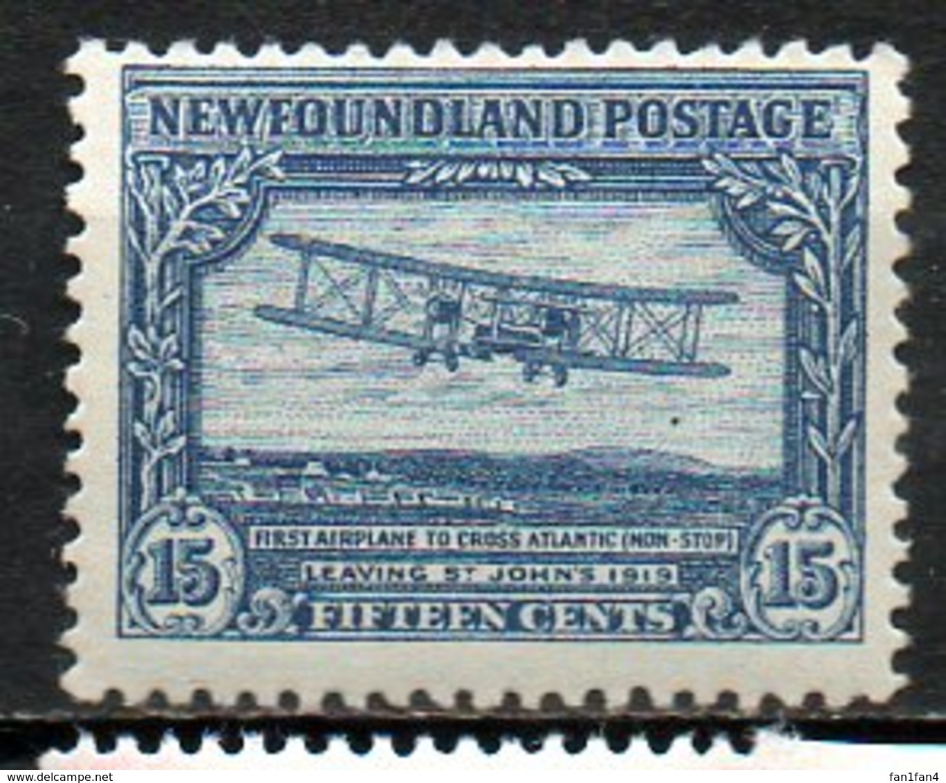 TERRE NEUVE - (Colonie Britannique) - 1929-30 - N° 154 - 15 C. Bleu - (1er Vol Transatlantique Par Hawker Et Griève) - Sonstige & Ohne Zuordnung