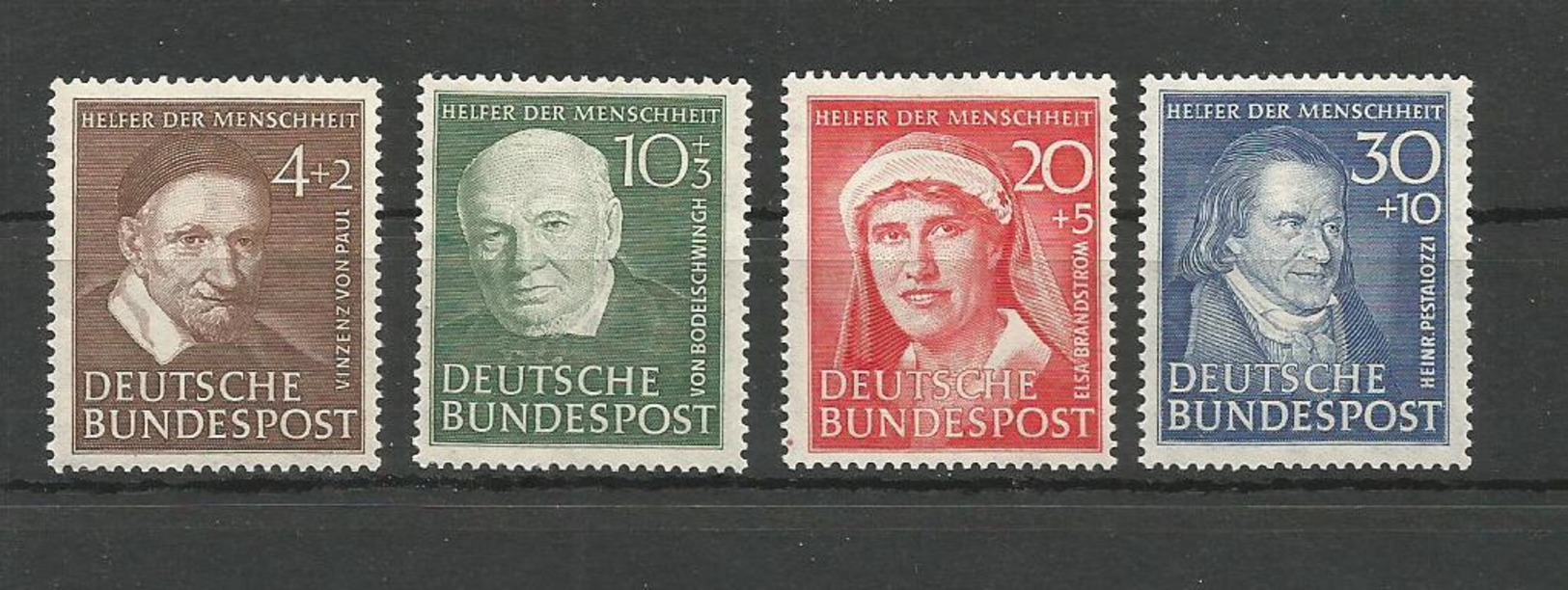 GERMANY DEUTSCHLAND 1951 CHARITY STAMPS Helpers Of Humanity UNUSED - Unused Stamps