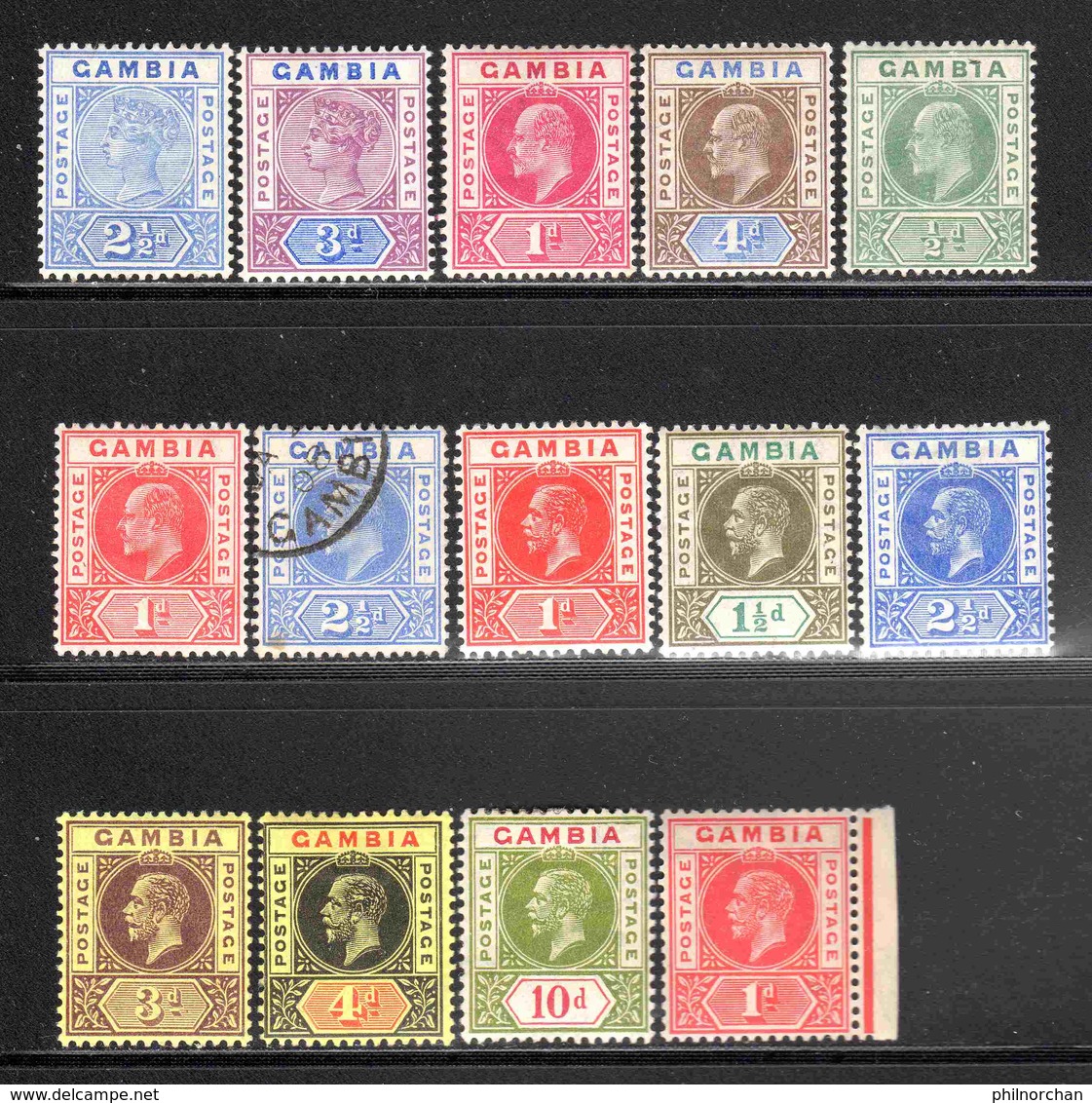 Gambie 1880/1937 28 Timbres Différents Neufs*/Obl.  B/TB  35 € (cote 219,65 €) - Gambia (...-1964)