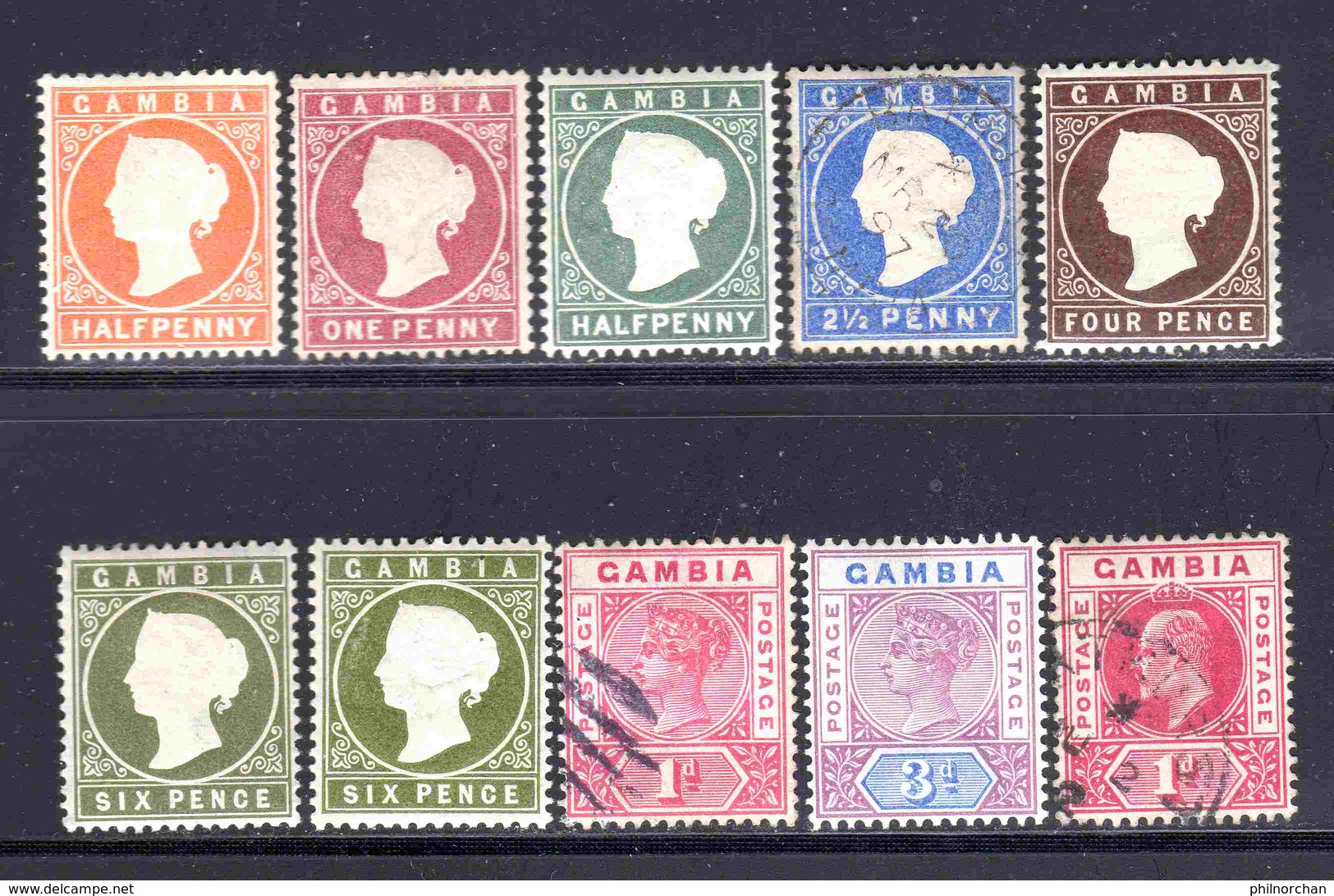 Gambie 1880/1912 17 Timbres Différents Neufs*/Obl.  B/TB  27,50 € (cote 182,35 €) - Gambia (...-1964)