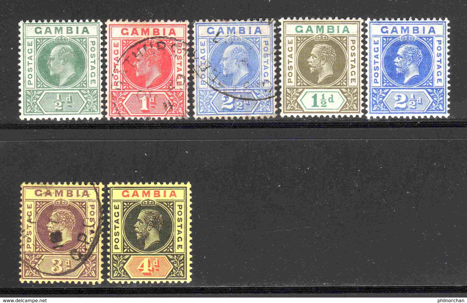 Gambie 1880/1912 17 Timbres Différents Neufs*/Obl.  B/TB  27,50 € (cote 182,35 €) - Gambia (...-1964)