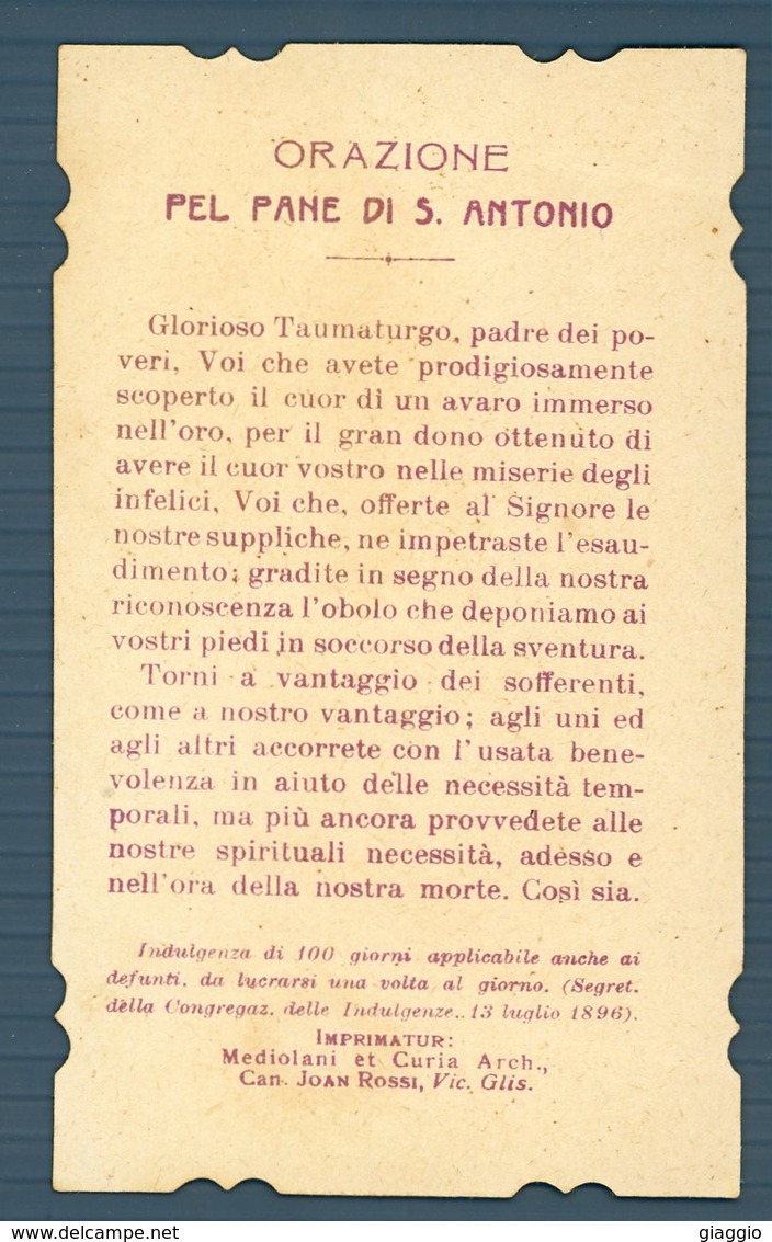 °°° Santino N. 85 - O Miracoloso S. Antonio °°° - Religione & Esoterismo