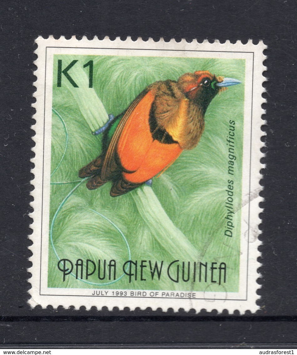 Magnificent Bird-of-paradise (Diphyllodes Magnificus) Issued In 1992 PAPUA NEW GUINEA  - K1  VERY FINE USED Stamp - Papua New Guinea