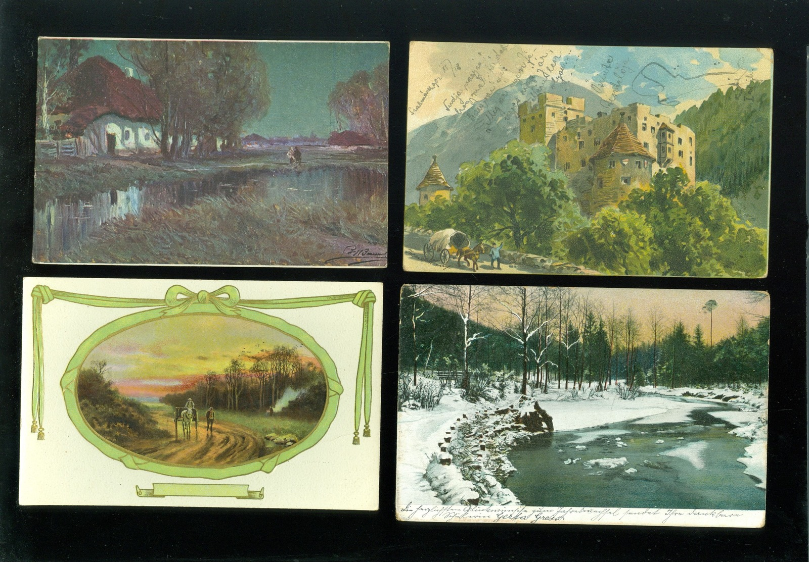 Beau lot de 60 cartes postales de fantaisie paysages paysage Mooi lot van 60 postkaarten fantasie landschappen landschap