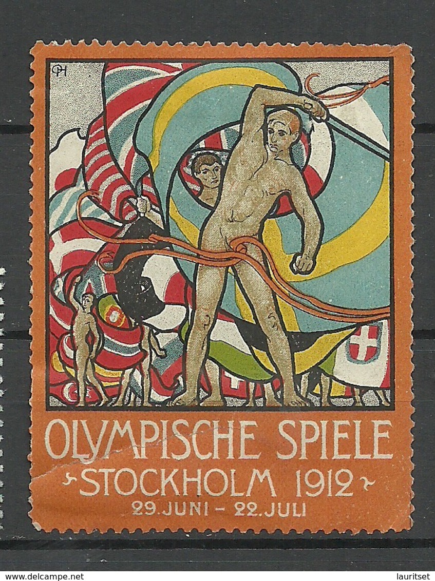 SCHWEDEN Sweden 1912 Vignette Olympic Games Stockholm NB! Repaired! Damaged! - Ete 1912: Stockholm