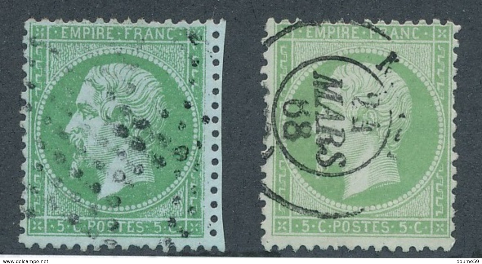 CM-5: FRANCE: Lot Avec N°35 Obl + N°20 Pour Comparaison - 1853-1860 Napoléon III