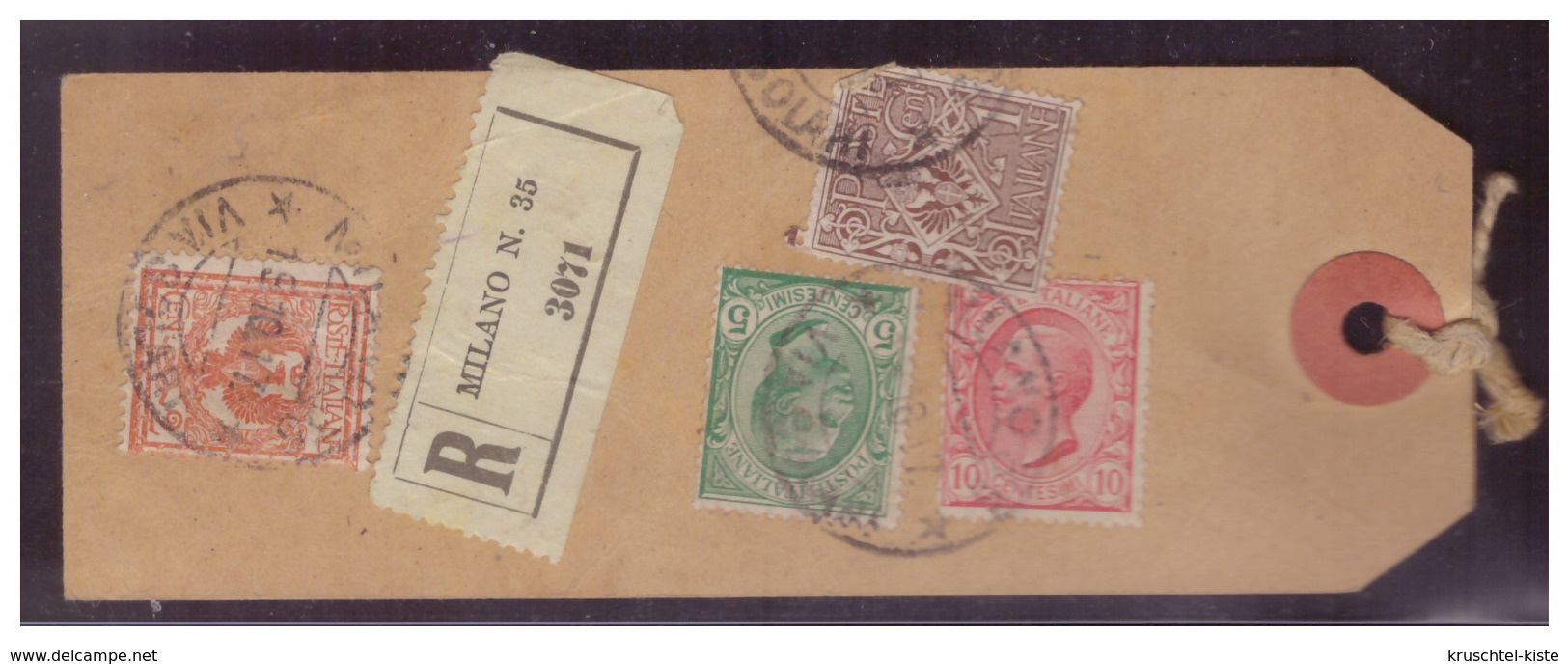 Italien (007596) Einschreiben Paketanhnger Gelaufen Milano Nach Udine Am 19.10.1917 - Altri & Non Classificati