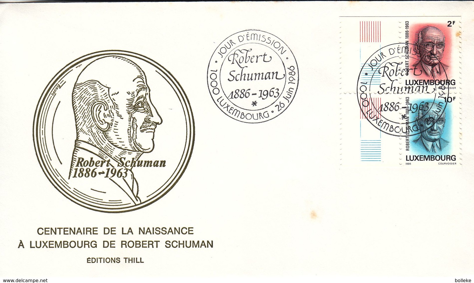 Idées Européennes - Luxembourg - Lettre De 1963 - Oblit Luxembourg - Robert Schumann - Timbres Du Carnet - Markenheftchen