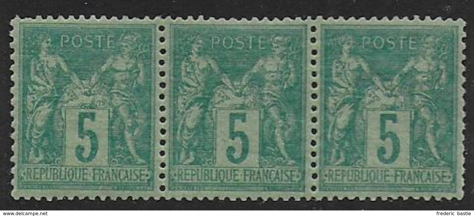 France - Type Sage - N°  75  * * Bande De 3 - Cote : 67 € - 1876-1898 Sage (Type II)