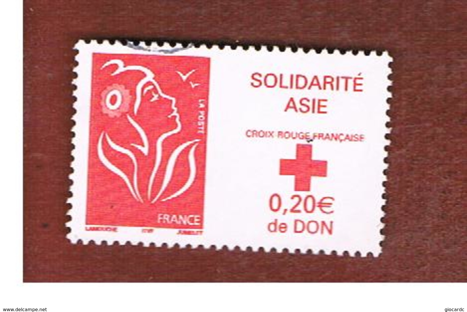 FRANCIA (FRANCE) -  YV 3745   -           2005 RED CROSS FUND: SOLIDARITY ASIA  - USED - Usati