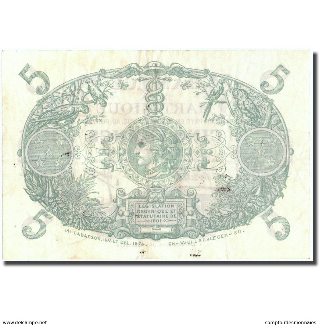 Martinique, 5 Francs, Undated (1934-1945), SUP, KM:6 - Autres & Non Classés