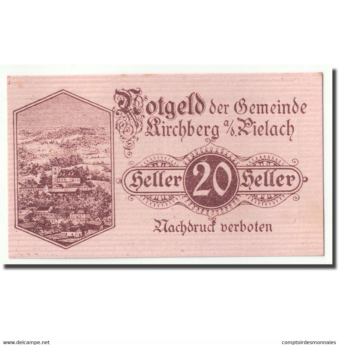 Billet, Autriche, Kirchberg An Der Pielach, 20 Heller, Paysage, 1920, SPL - Oesterreich