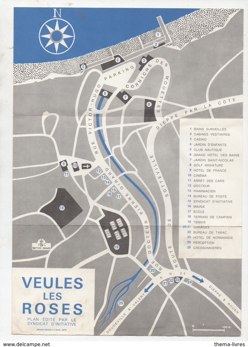 Veules Les Roses (76 Seine Maritime) PLAN Du S.I. (PPP10139) - Dépliants Touristiques