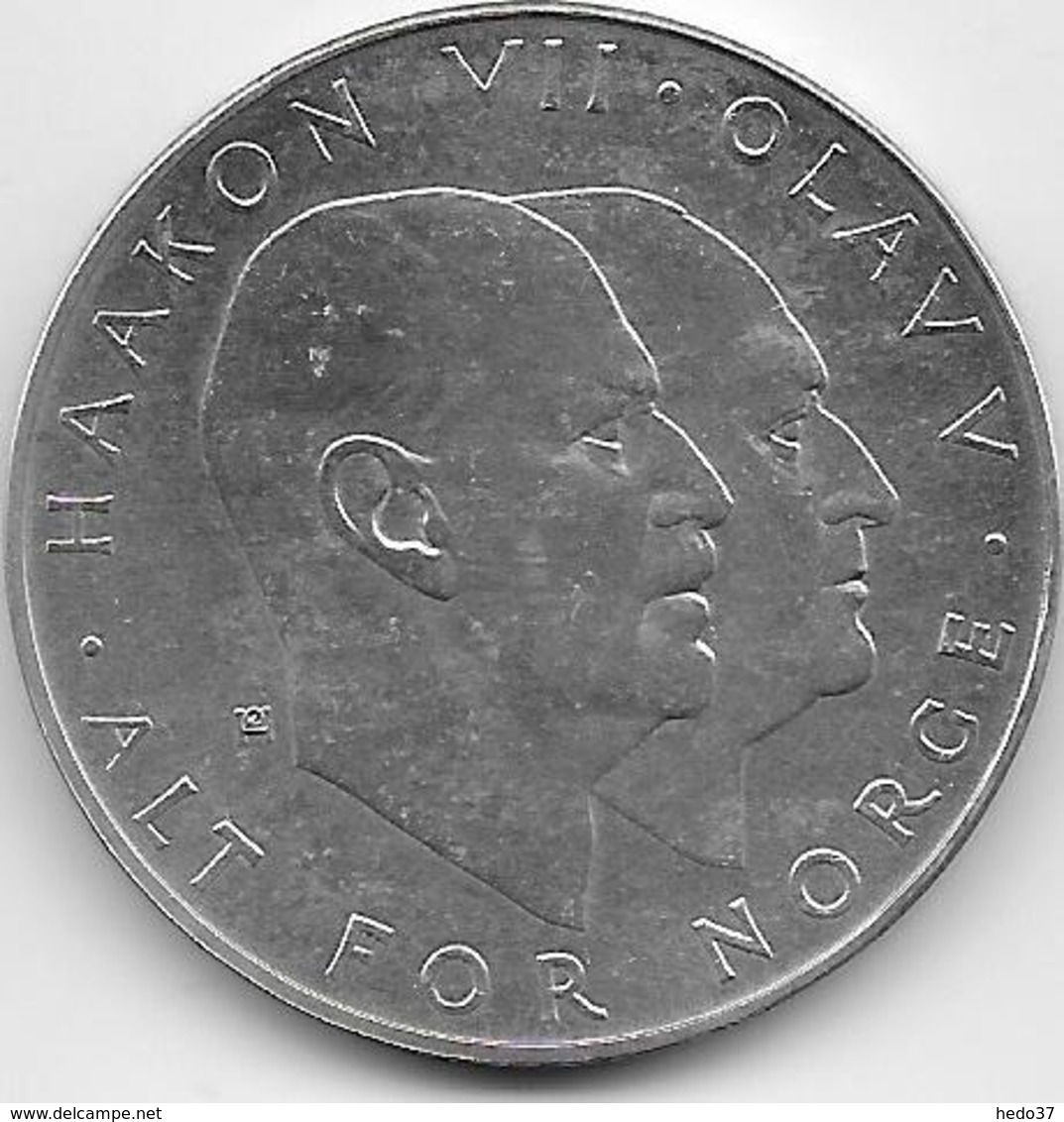 Norvège - 25 Kroner - 1970 - Argent - Norvège