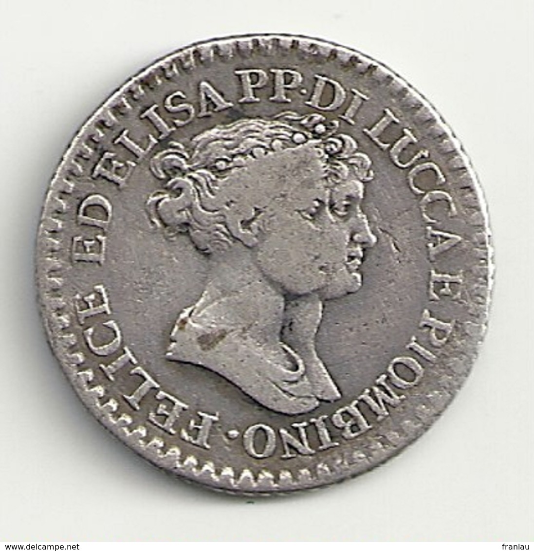 Italie Lucca E Piombino 1 Franco 1807 Argent - Lucca