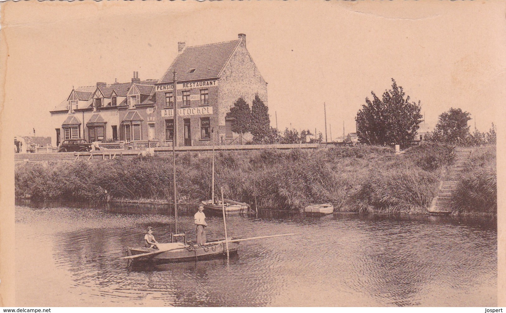 Nieuport, Nieuwpoort, "Au Brochet De L'Yser", 2 Scans - Nieuwpoort