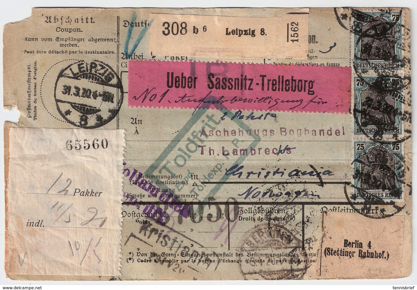 1920, Paketkarte , Nach Norwegen , Massen Mef !!  , #a1834 - Briefe U. Dokumente