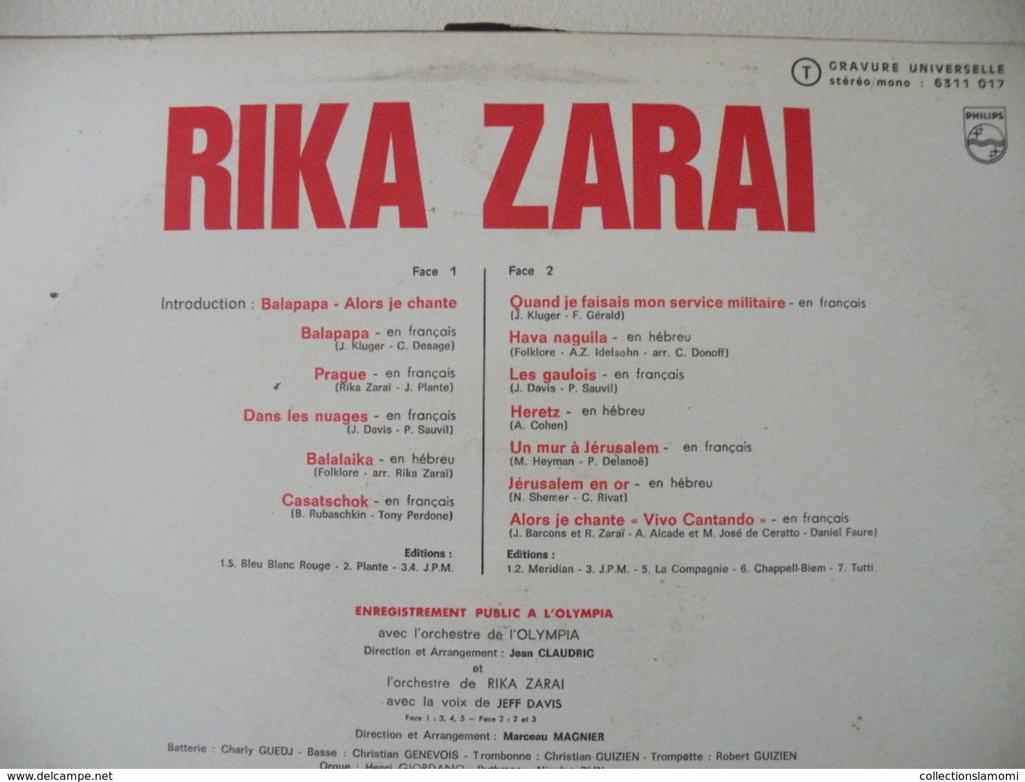 Rika Zaraï à L'olympia 1970 (Titres Sur Photos) - Vinyle 33 T LP - Autres - Musique Française