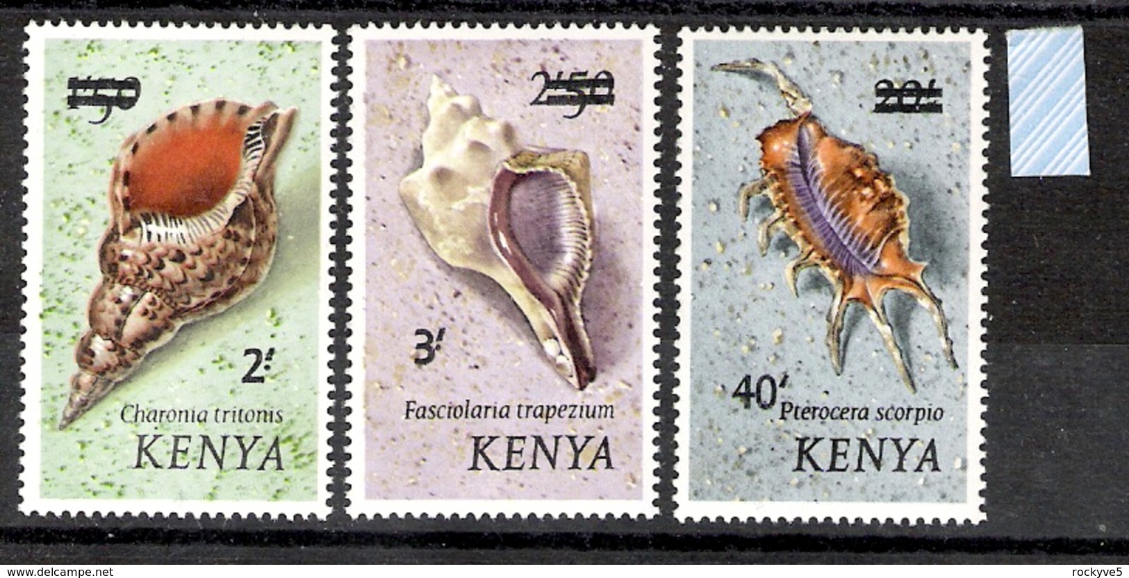 Kenya 1975 Shells Definitives Overprints MLH CV £21.50 - Coneshells