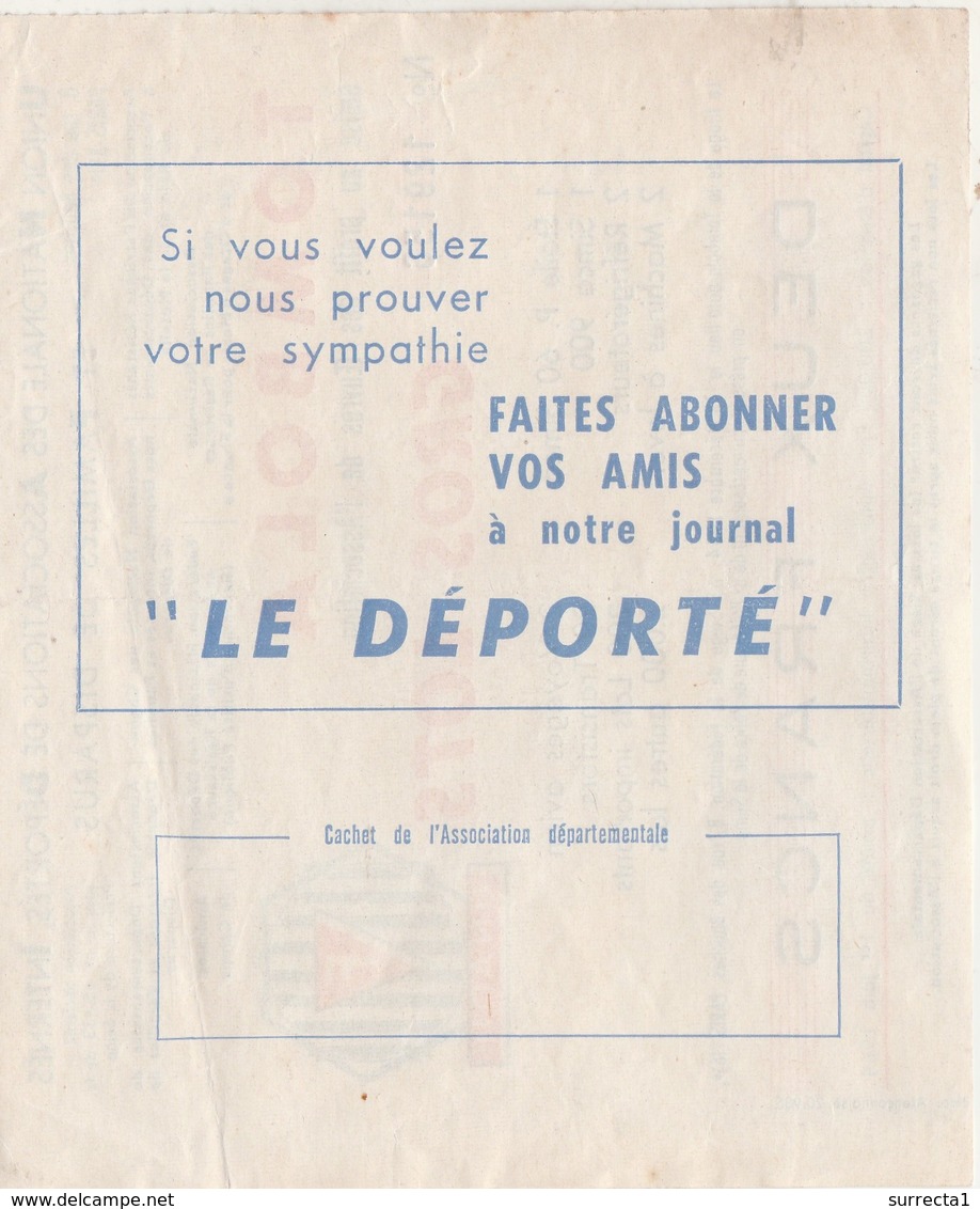 Loterie Tombola UNADIF / Assoc Déportés Internés Disparus Guerre / Lots Simca P 60 Et Simca 900 - Billets De Loterie