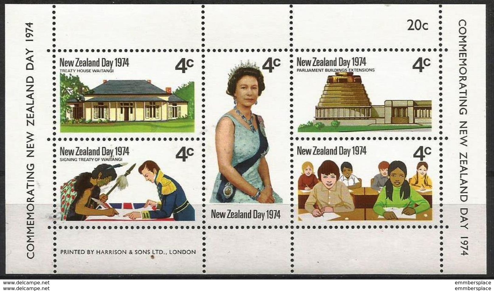 New Zealand  - 1974 New Zealand Day S/sheet MNH **   Sc 552 - Blocks & Sheetlets