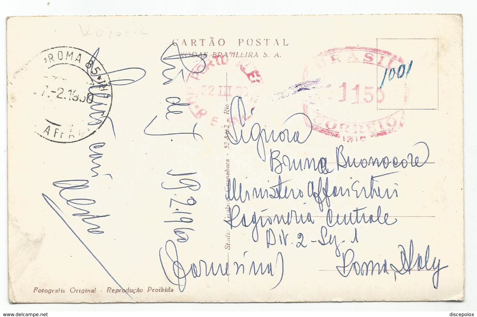 W676 Rio De Janeiro - Praia De Copacabana - Red Machine Timbre / Viaggiata 1960 - Rio De Janeiro