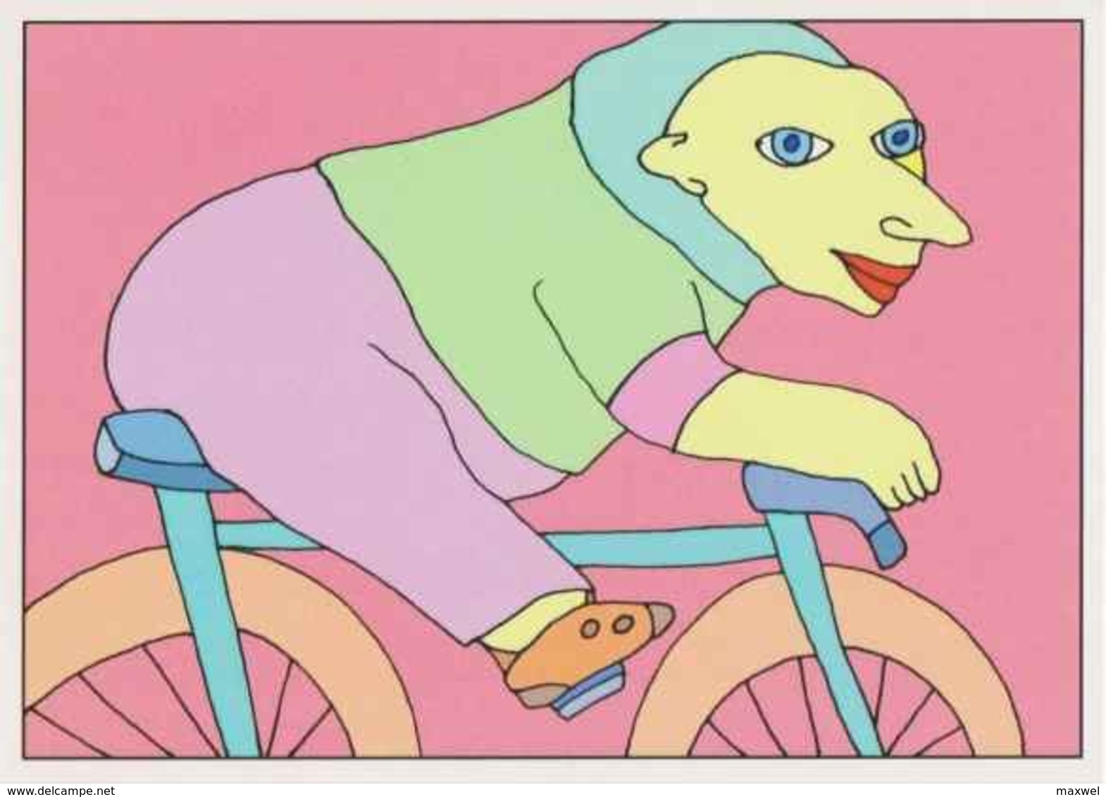 CPM ERGON - Homme à Bicyclette  - Vélo - Cyclisme - Illustrateurs - Illustrateur - Ergon