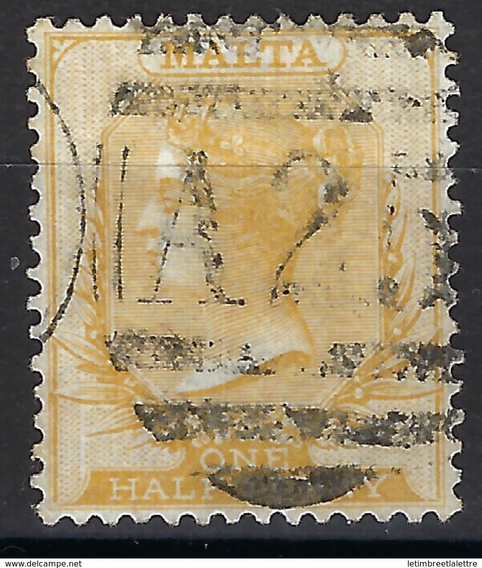 ⭐ Malte - YT N° 3 - Oblitéré - Jaune - 1875 ⭐ - Malta (...-1964)