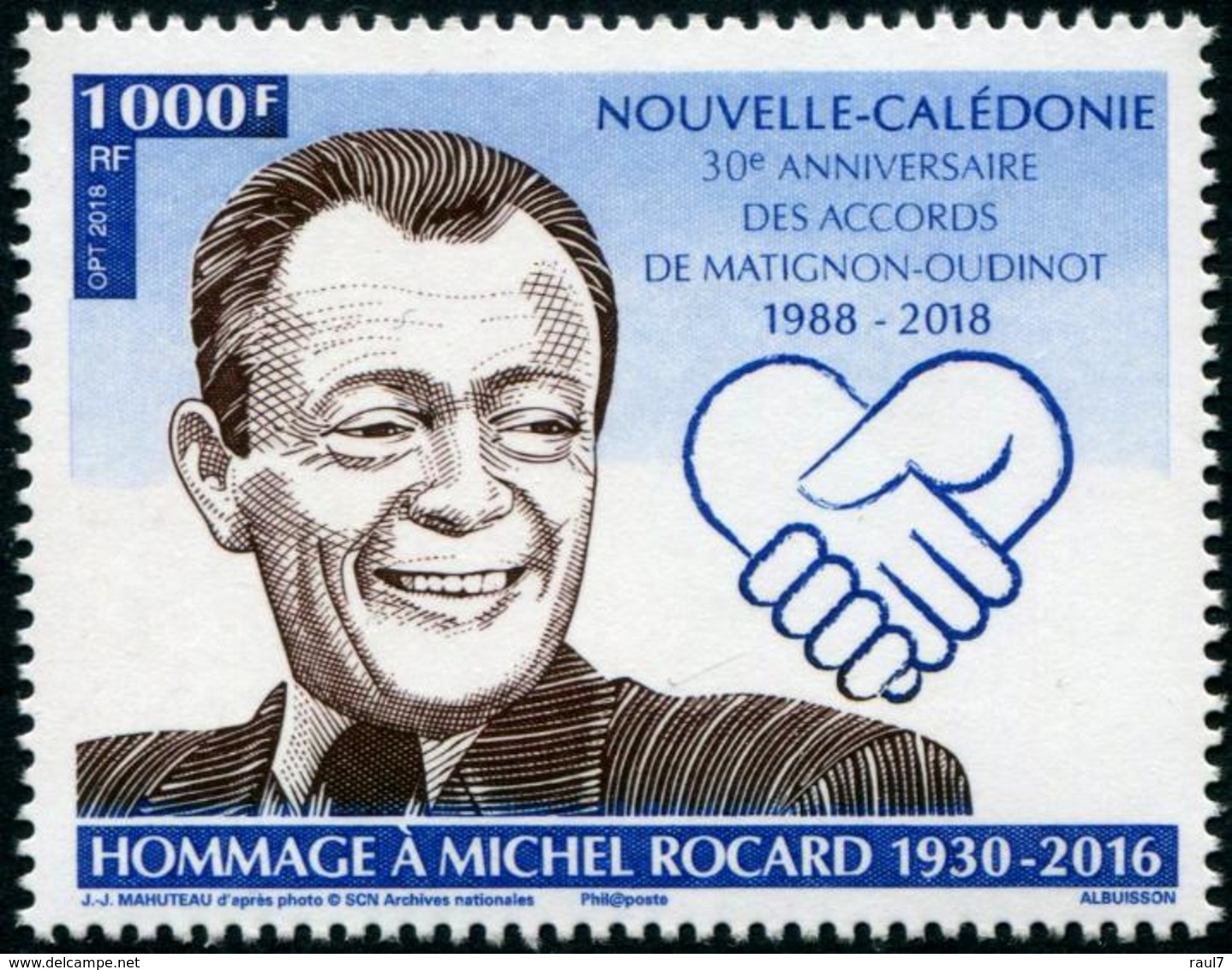 Nouvelle-Calédonie 2018 - Hommage à Michel Rocard  - 1 Val Neufs // Mnh - Unused Stamps